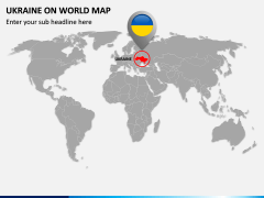 Ukraine on World Map PPT Slide 2