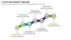 7 Step Ascending Timeline PPT Slide 1