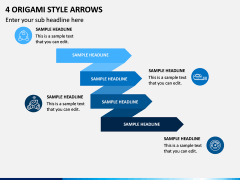 4 Origami Style Arrows PPT Slide 1