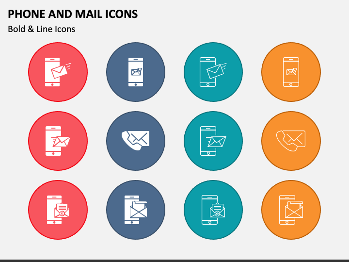 Phone and Mail Icons PPT Slide 1
