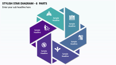 Stylish Star Diagram - 6  Parts PPT Slide 1