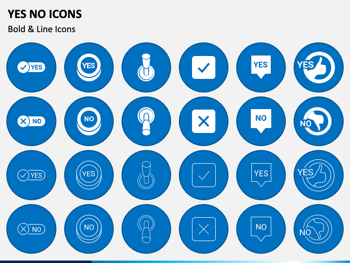 Yes No Icons PPT Slide 1