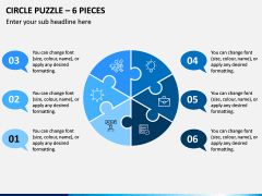 Circular Puzzle – 6 Pieces PPT Slide 1