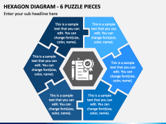 Hexagon Diagram - 6 Puzzle Pieces PPT Slide 2