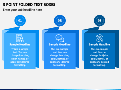 3 Point Folded Text Boxes PPT Slide 2