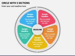 Circle with 5 Sections PPT Slide 1