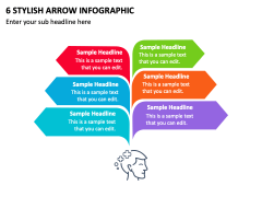 6 Stylish Arrow Infographic PPT Slide 2