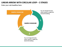 Linear Arrow With Circular Loop - 2 Stages PPT Slide 2