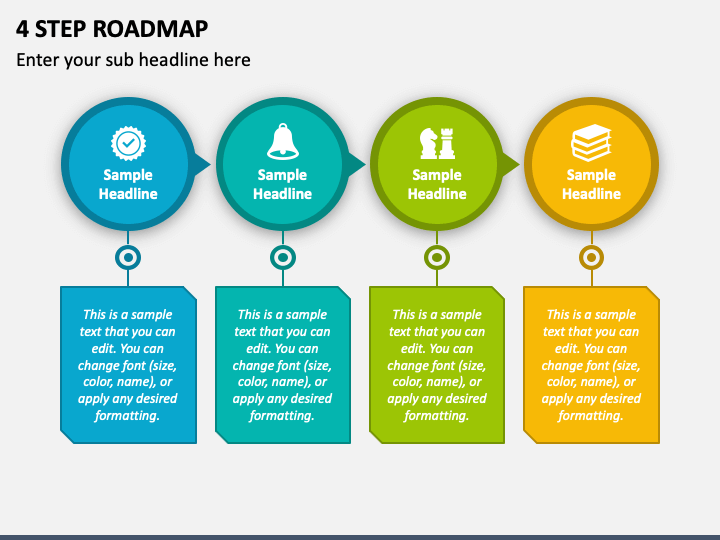 4 Step Roadmap PowerPoint Presentation Slides - PPT Template