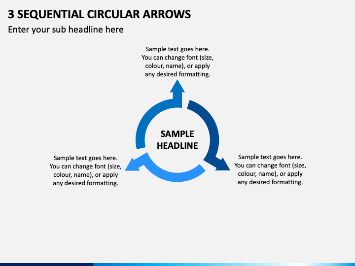 3 Sequential Circular Arrows PPT Slide 1