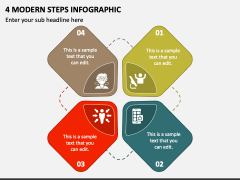 4 Modern Steps Infographic PPT Slide 1
