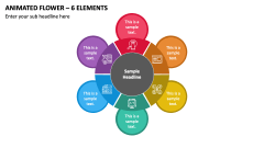 Animated Flower - 6 Elements PPT Slide 1