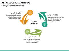 3 Stages Curved Arrows PPT Slide 2