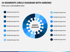 14 Segments Circle Diagram with Arrows PPT Slide 1