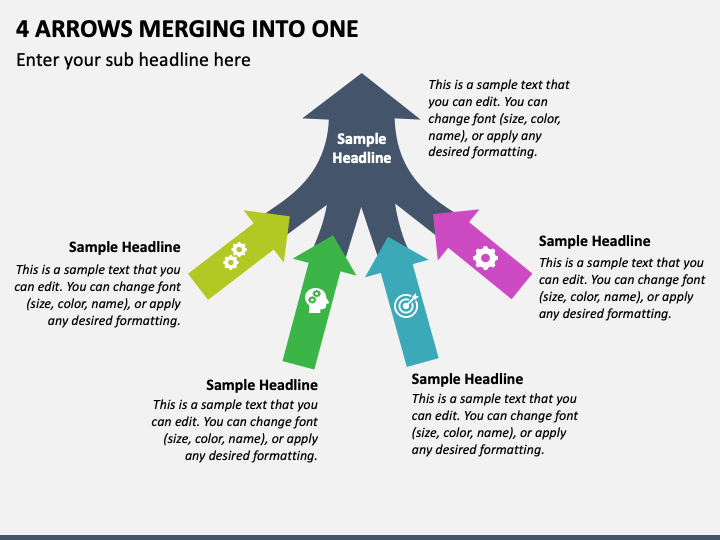 4 Arrows Merging into One PPT Slide 1