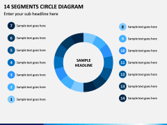 14 Segments Circle Diagram PPT Slide 1