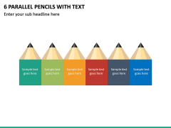 6 Parallel Pencils with Text PPT Slide 2