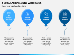 4 Circular Balloons with Icons PPT Slide 1