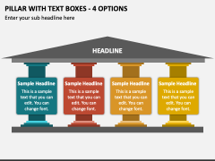 Pillar with Text Boxes - 4 Options PPT Slide 1