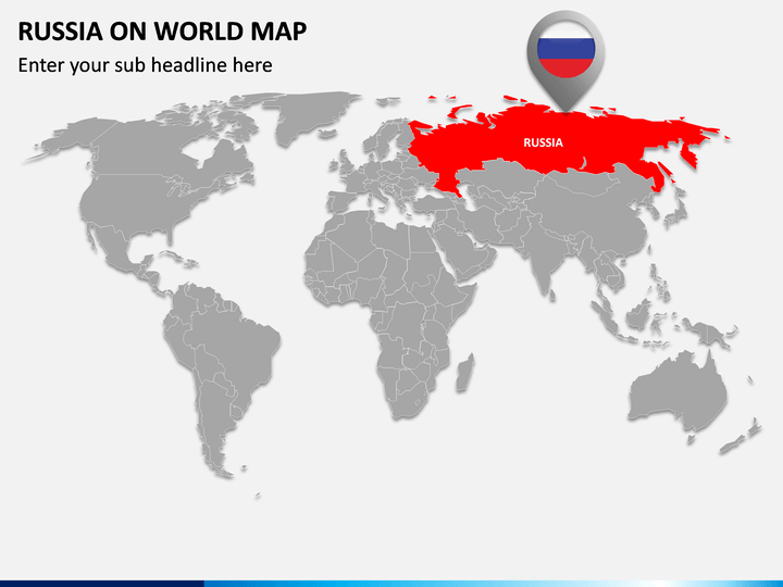 Russia on World Map PPT Slide 1