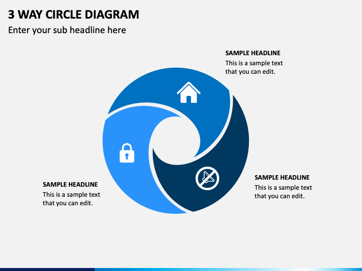 3 Way Circle Diagram PPT Slide 1