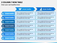 2 Column 7 Row Table PowerPoint Template and Google Slides Theme