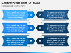 6 Arrow Points with Text Boxes PPT Slide 2