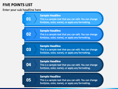 Five Points List PPT Slide 2