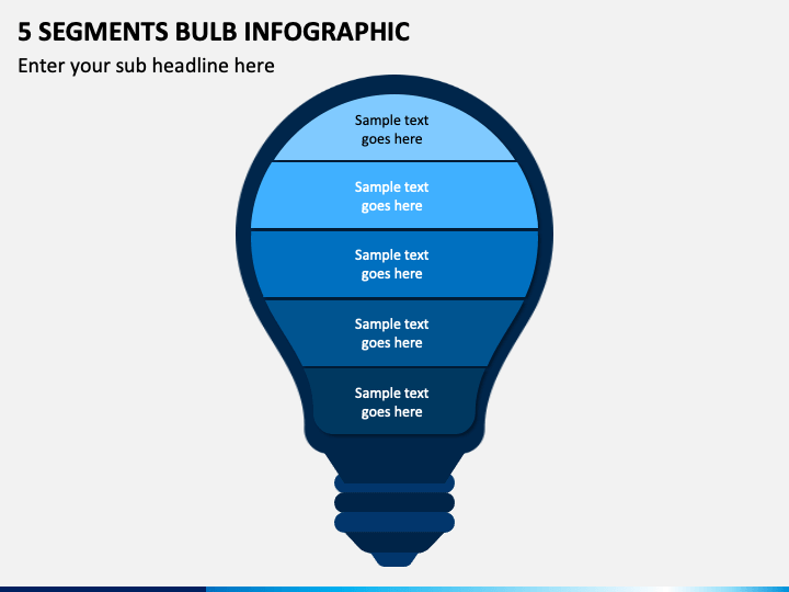 5 Segments Bulb Infographic - Free PPT Slide 1