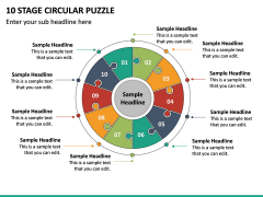 10 Stage Circular Puzzle PPT Slide 2