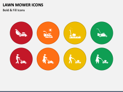 Lawn Mower Icons PPT Slide 1