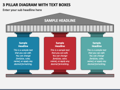 3 Pillar Diagram with Text Boxes PPT Slide 1