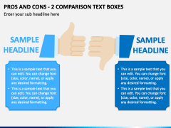 Pros and Cons - 2 Comparison Text Boxes PPT Slide 2