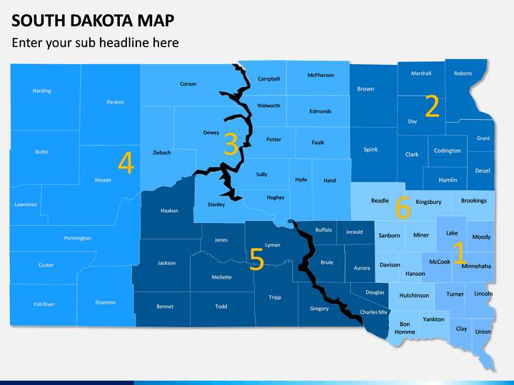 South Dakota Map PPT Slide 1