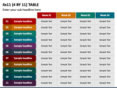 4 by 11 Table PPT Slide 1