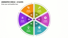 Animated Circle - 6 Slices PPT Slide 1