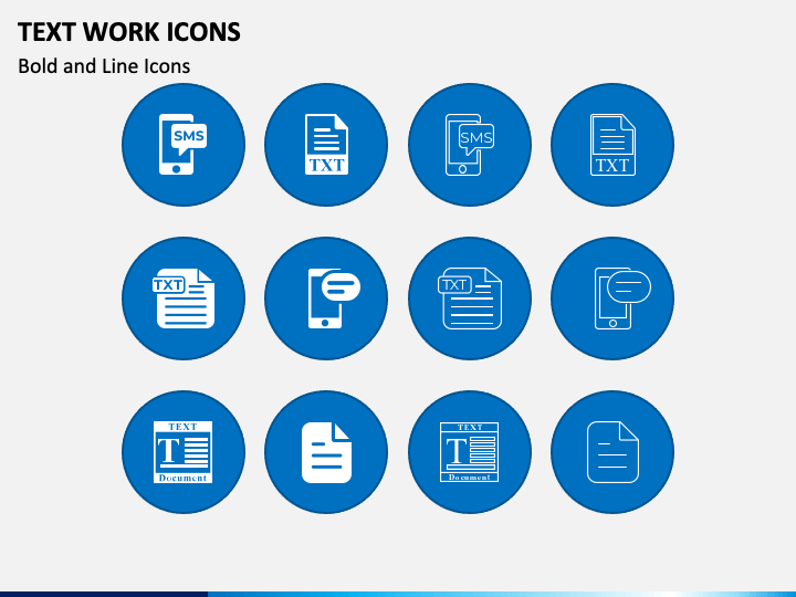 Text Work Icons Slide 1
