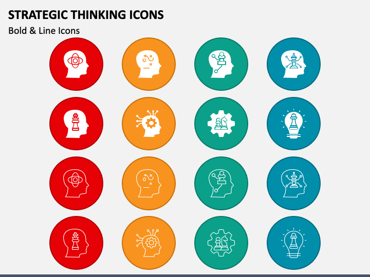 Strategic Thinking Icons PPT Slide 1