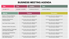 Animated Business Meeting Agenda PPT Slide 1