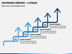Ascending Arrows - 4 Stages PPT Slide 1