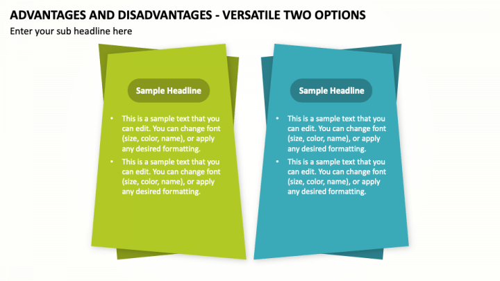 Advantages and Disadvantages - Versatile Two Options PPT Slide 1