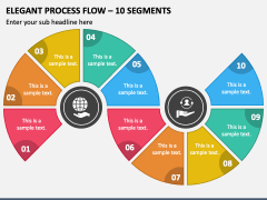 Elegant Process Flow - 10 Segments PPT Slide 1