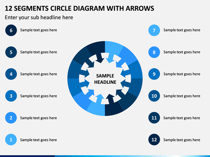 12 Segments Circle Diagram with Arrows PPT Slide 1