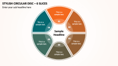 Stylish Circular Disc - 6 Slices PPT Slide 1