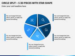 Circle Split – 5 3d Pieces with Star Shape PPT Slide 1