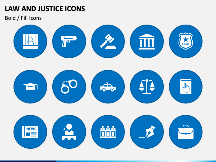 Law and Justice Icons PowerPoint Slide 1