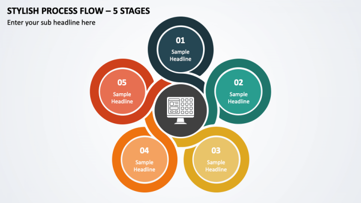 Stylish Process Flow - 5 Stages PPT Slide 1