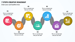 7 Steps Creative Roadmap PPT Slide 1