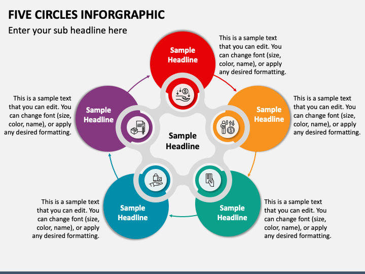 Five Circles Inforgraphic PowerPoint Presentation Slides - PPT Template