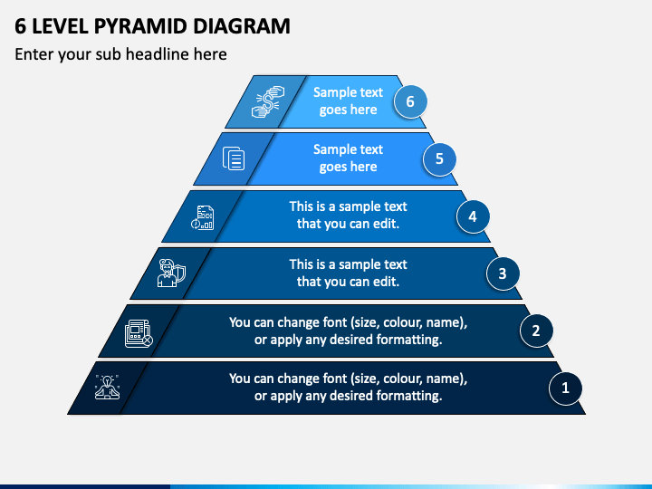 6 Level Pyramid Diagram Slide 1